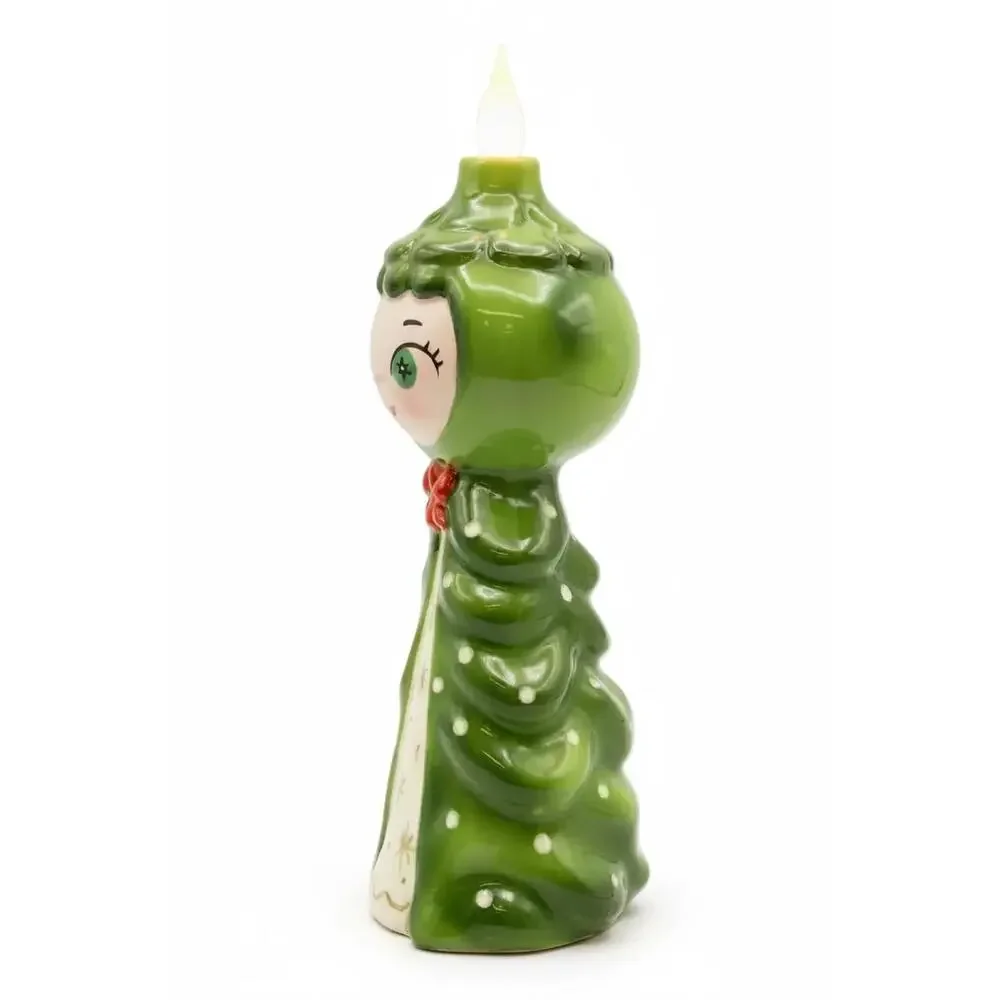 Tree Girl Candle-Lite | Mid Century Christmas Decor | Vintage Inspired Ceramic